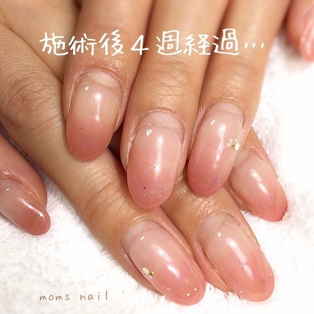 ハンド グラデーション ラメ シースルー ロング Mom S Nailのネイルデザイン No ネイルブック