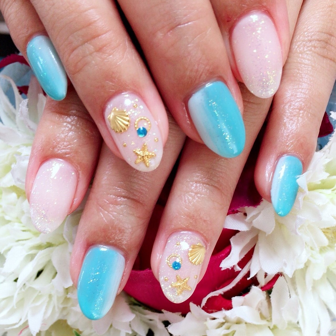 夏 海 リゾート デート ハンド さきのネイルデザイン No ネイルブック