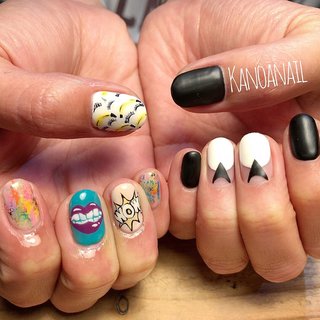 おすすめ順 パーティー ショート モノクロのネイルデザイン ネイルブック