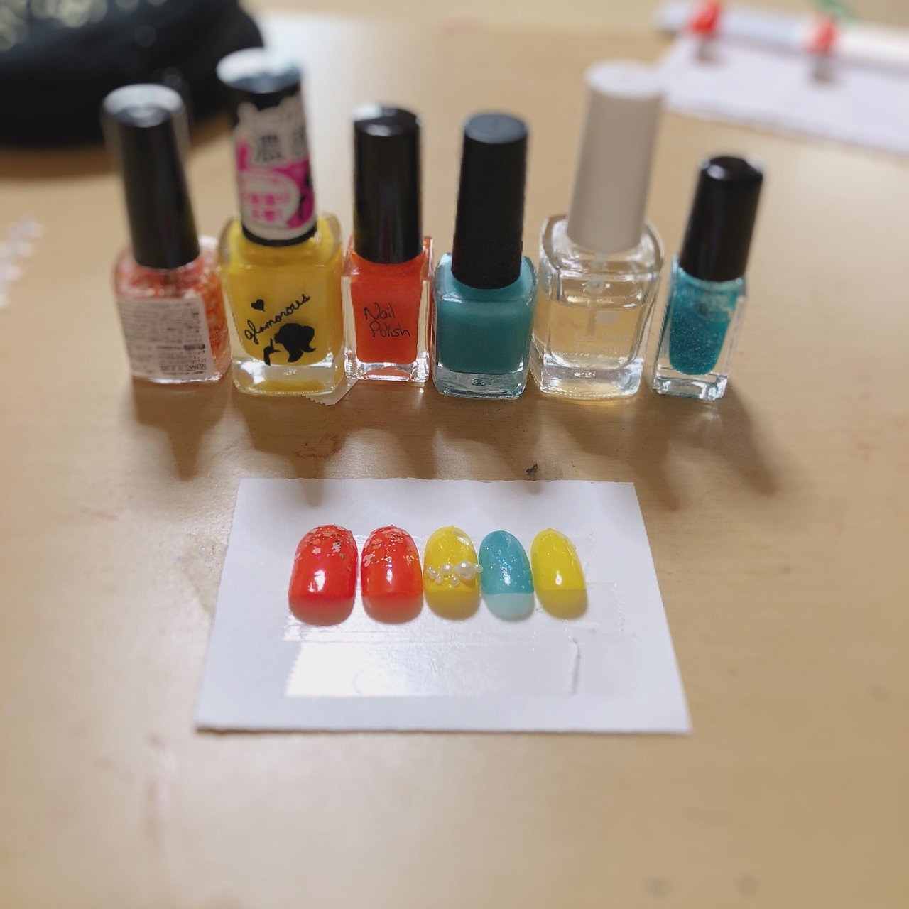 夏 ハンド オレンジ イエロー 水色 M Rs のネイルデザイン No ネイルブック