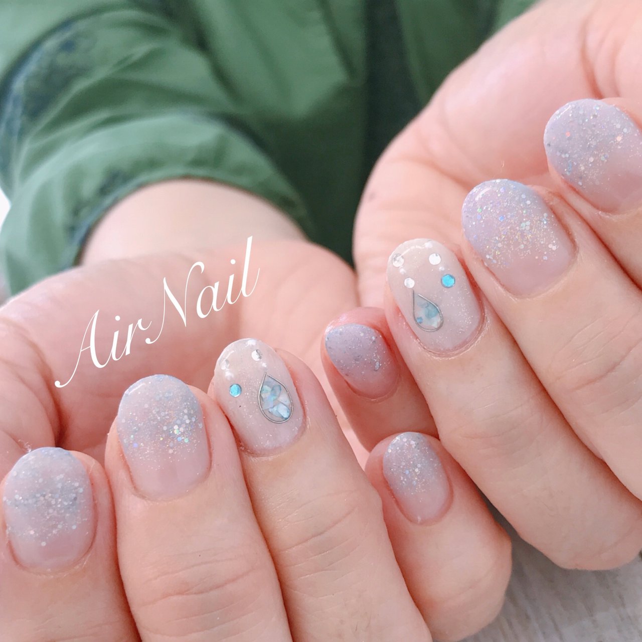 夏/梅雨/オフィス/ラメ/ワイヤー - AirNail（エアーネイル）のネイル 