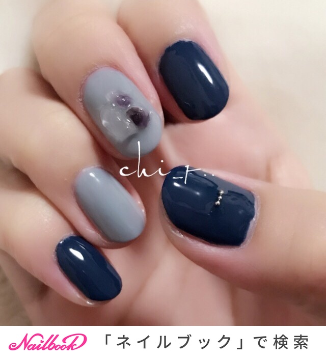 ハンド シンプル ワンカラー 大理石 ショート Chi 7のネイルデザイン No ネイルブック