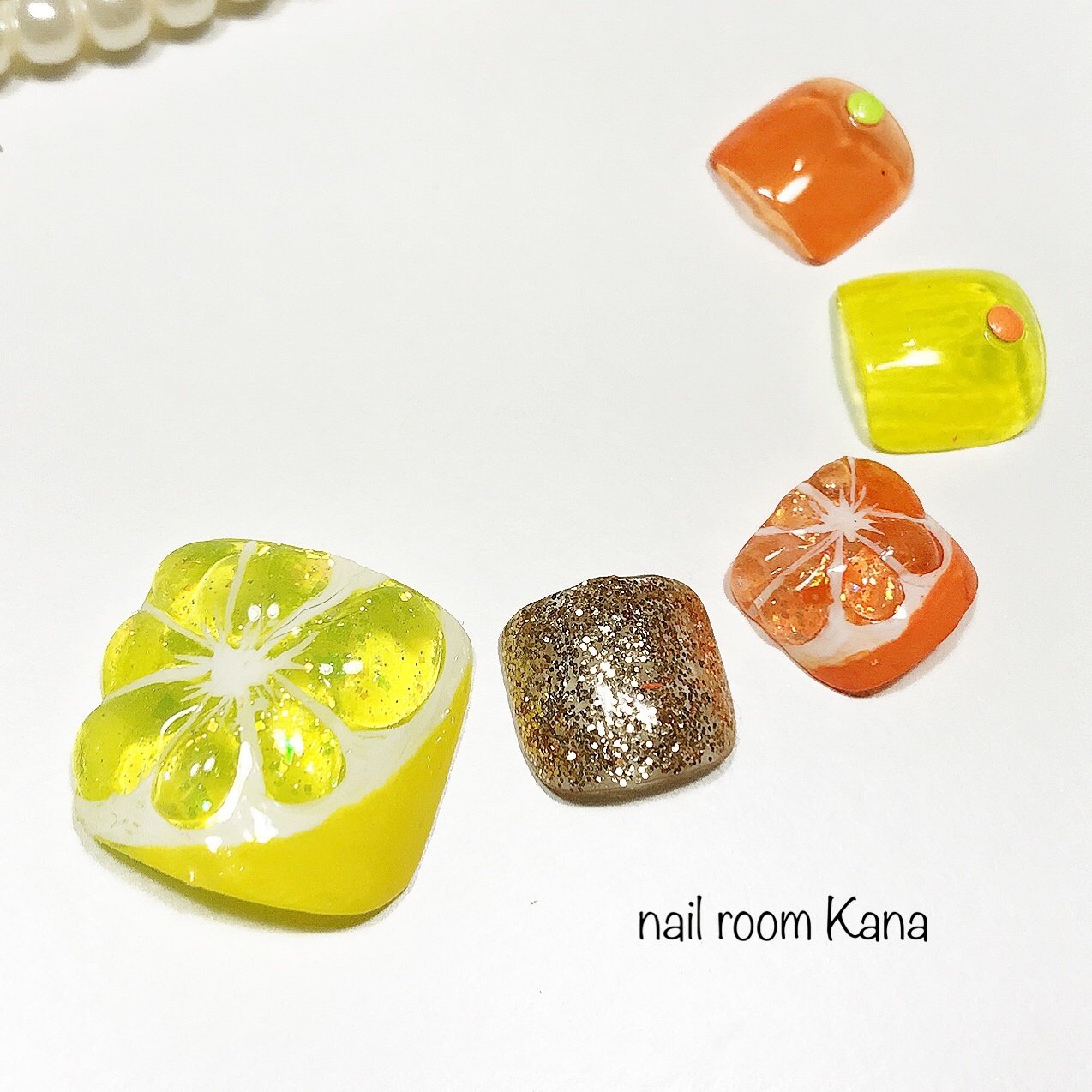 夏 フット ワンカラー フルーツ オレンジ Nail Room Kanaのネイルデザイン No ネイルブック