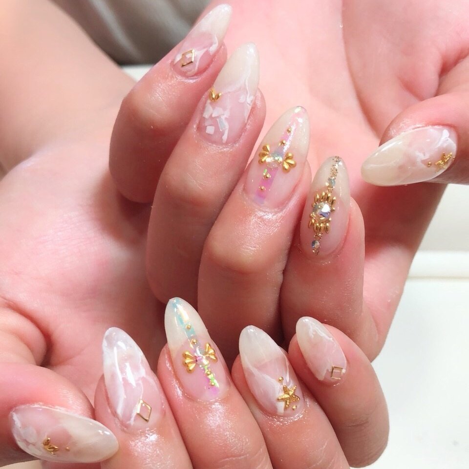 夏 ハンド ニュアンス ロング ホワイト Cerisierのネイルデザイン No ネイルブック