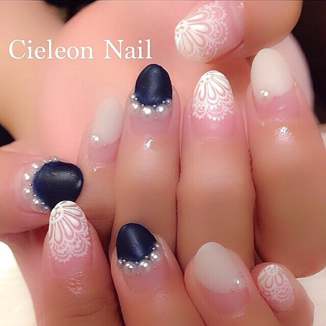 夏 秋 冬 ハンド パール 40代 の大人のためのネイルサロンcieleonnailのネイルデザイン No 1795219 ネイルブック