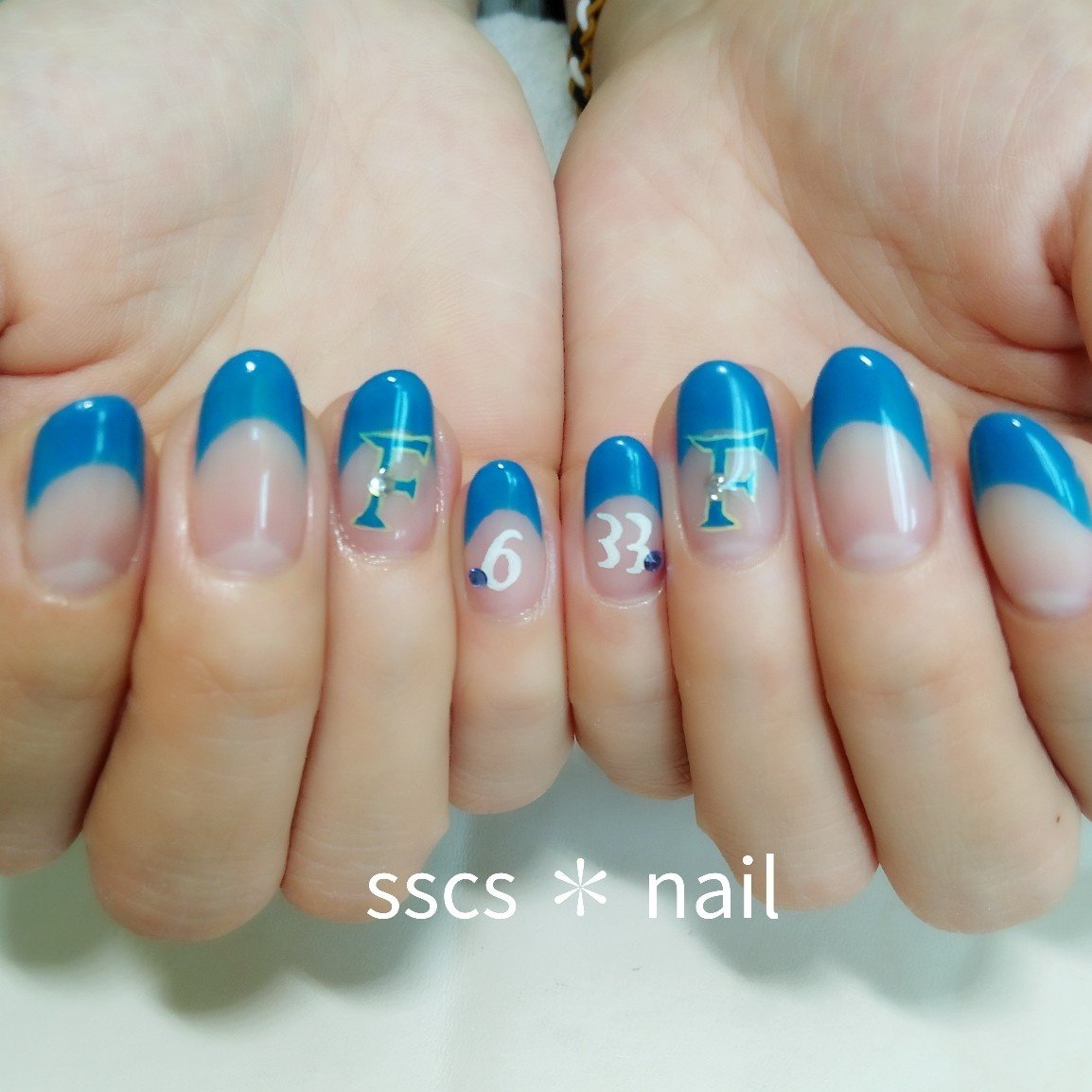 スポーツ ハンド シンプル フレンチ イニシャル Sscs Nailのネイルデザイン No ネイルブック