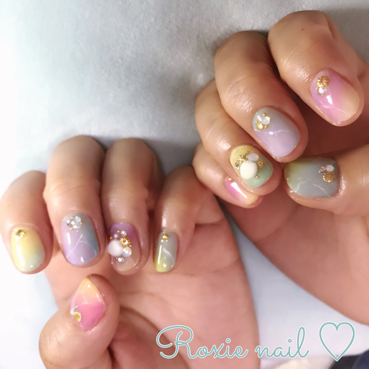 夏 海 パーティー 女子会 ハンド 後藤志穂 新小岩roxie Nailのネイルデザイン No ネイルブック