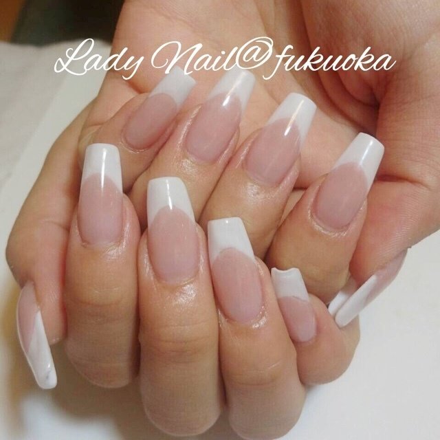 オールシーズン ブライダル ハンド フレンチ ロング Lady Nail Fukuoka Daimyoのネイルデザイン No 1779742 ネイルブック
