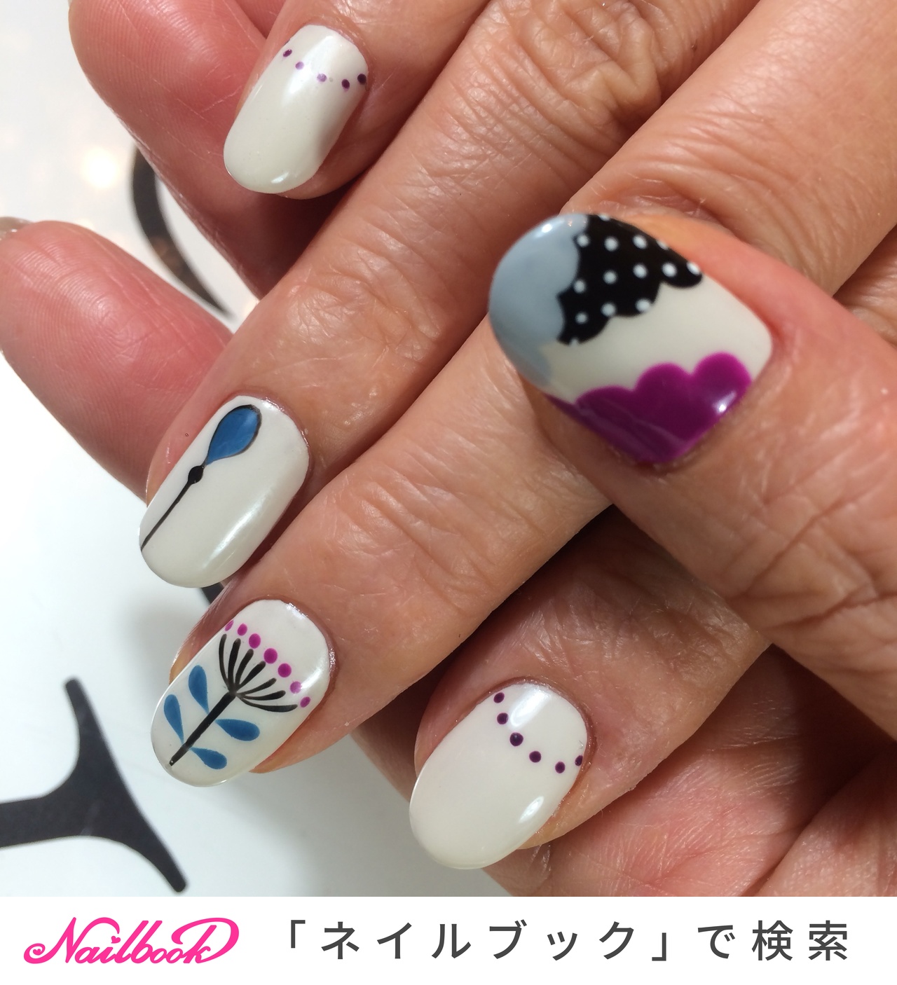 オールシーズン 梅雨 ハンド ワンカラー フラワー Nail Salon Paint 吉祥寺のネイルデザイン No ネイルブック