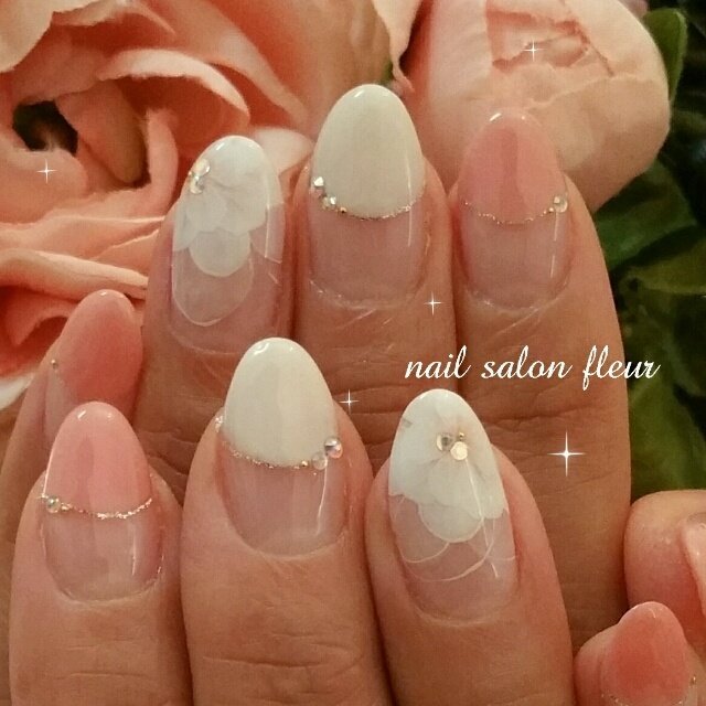 オールシーズン パーティー デート ハンド フレンチ Nailsalonfleur フルール 御殿場のネイルデザイン No ネイル ブック