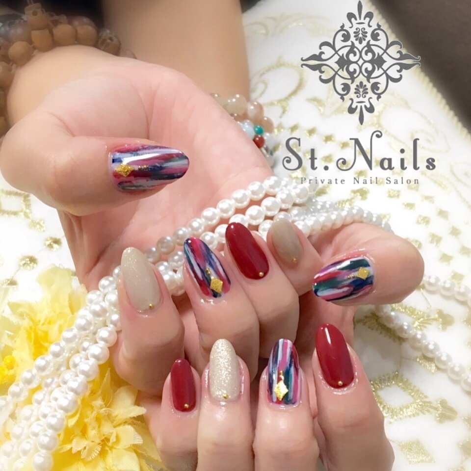 秋 冬 ハロウィン パーティー ハンド Stnailsのネイルデザイン No ネイルブック
