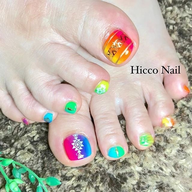 夏 梅雨 海 リゾート フット Hicconailのネイルデザイン No ネイルブック