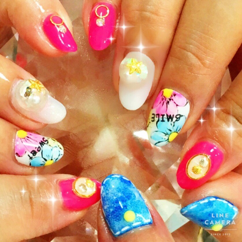 夏 海 リゾート パーティー ハンド ちゃンボのネイルデザイン No ネイルブック