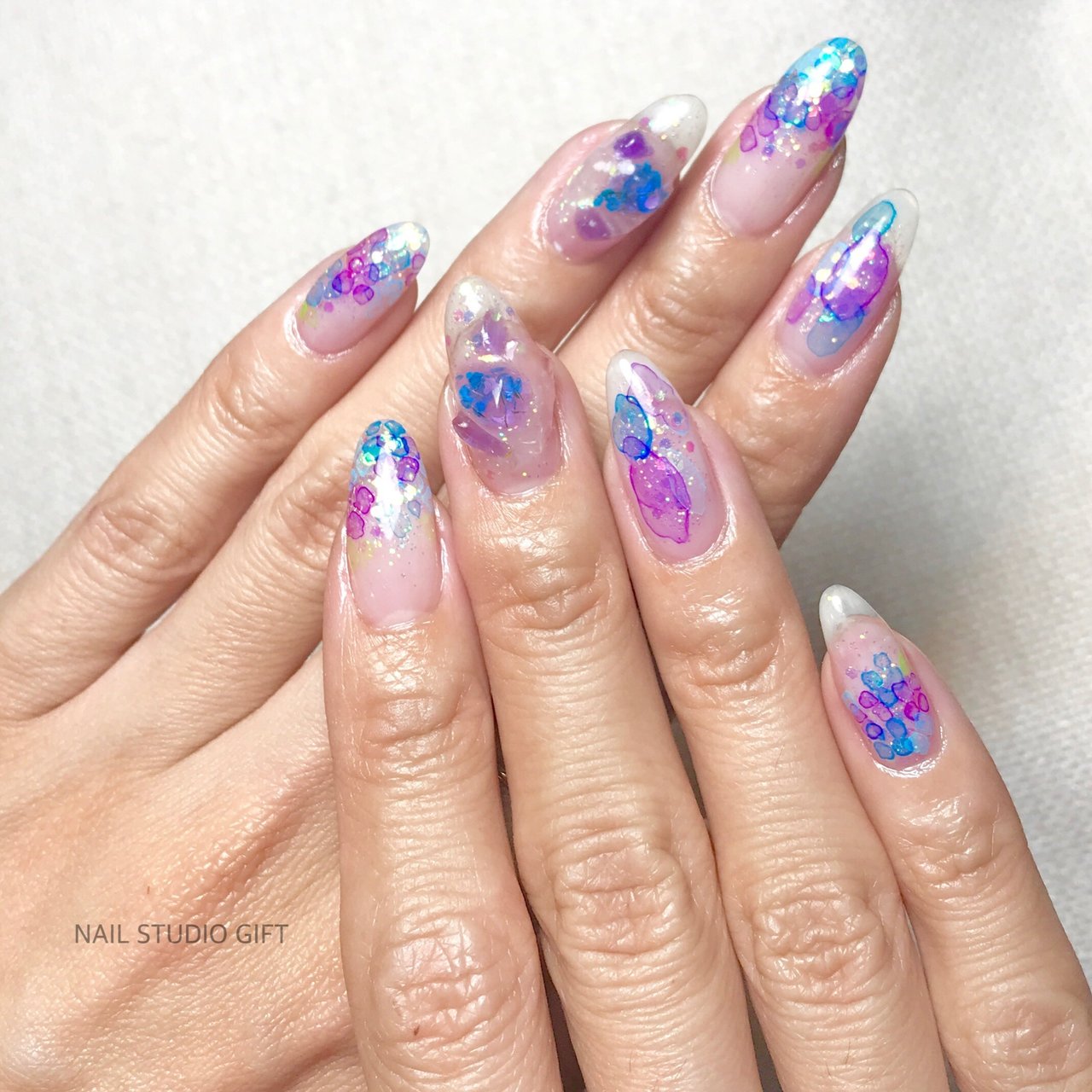 夏 梅雨 海 浴衣 ハンド Nailstudio Giftのネイルデザイン No ネイルブック