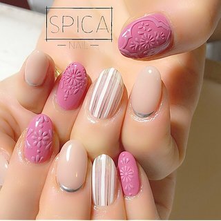 人気順｜フラワー/ピンク/#spica_nailのネイルデザイン｜ネイルブック