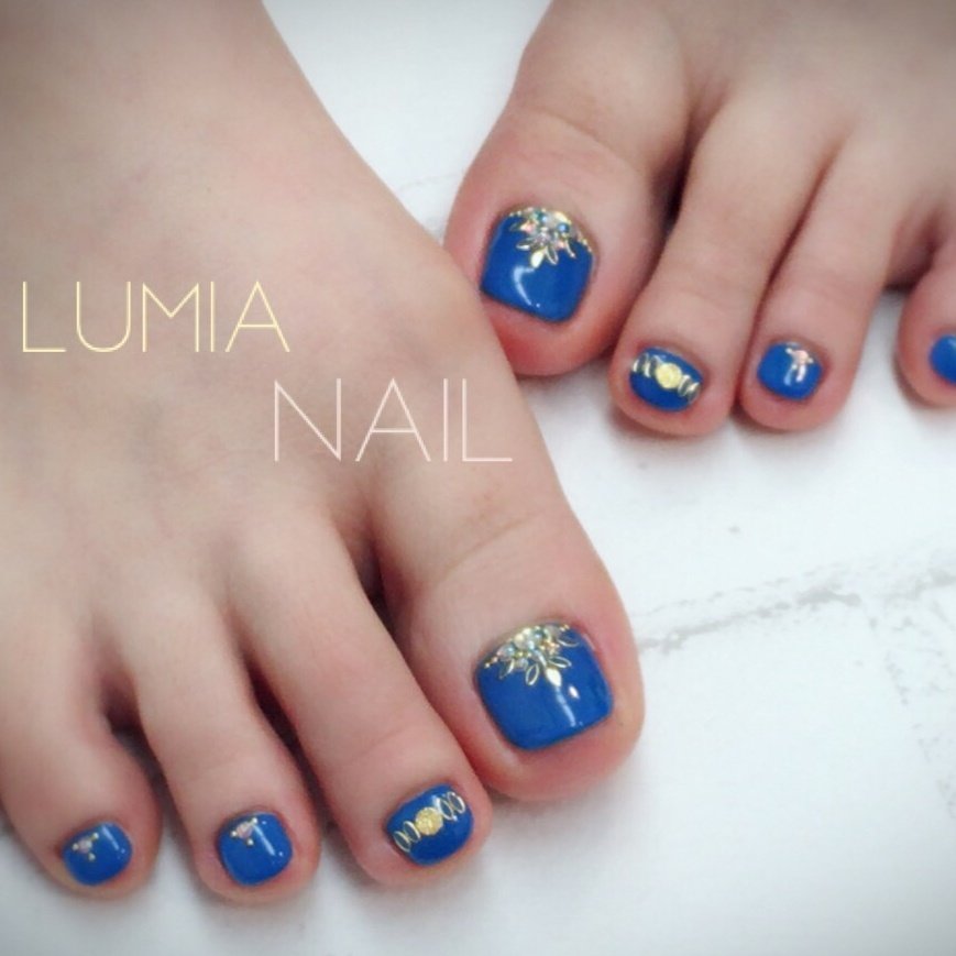 夏 梅雨 リゾート フット ワンカラー Lumianailのネイルデザイン No ネイルブック