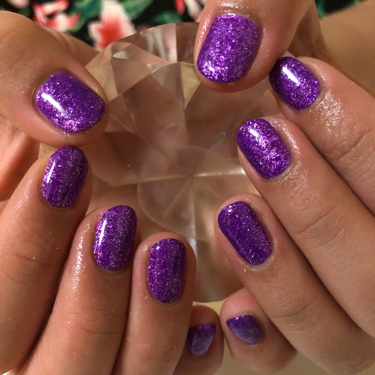 ラメ/ワンカラー/パープル/お客様 - ひぃちゃんのネイルデザイン[No