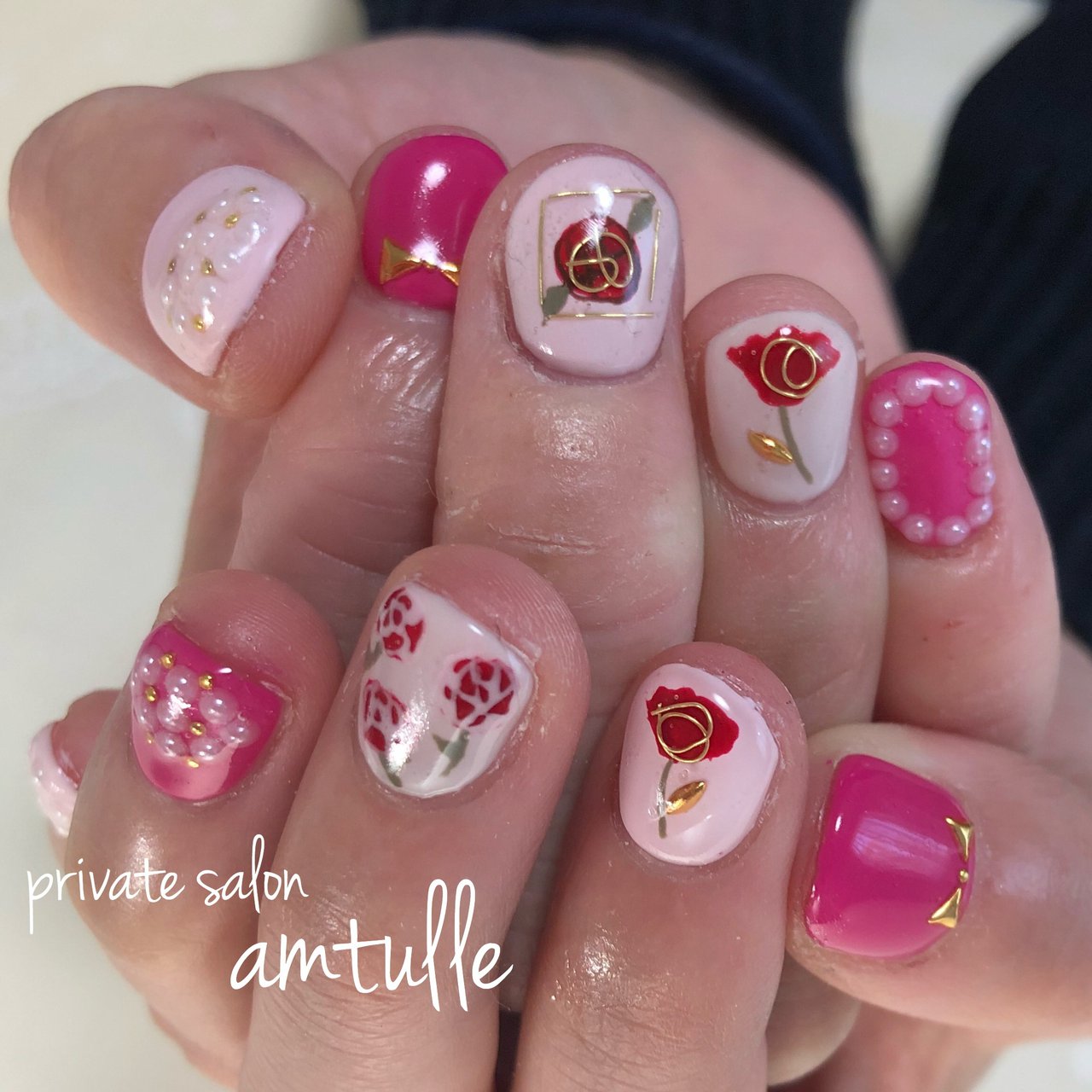 オールシーズン ハンド ジェルネイル お客様 アンチュールamtulleのネイルデザイン No ネイルブック