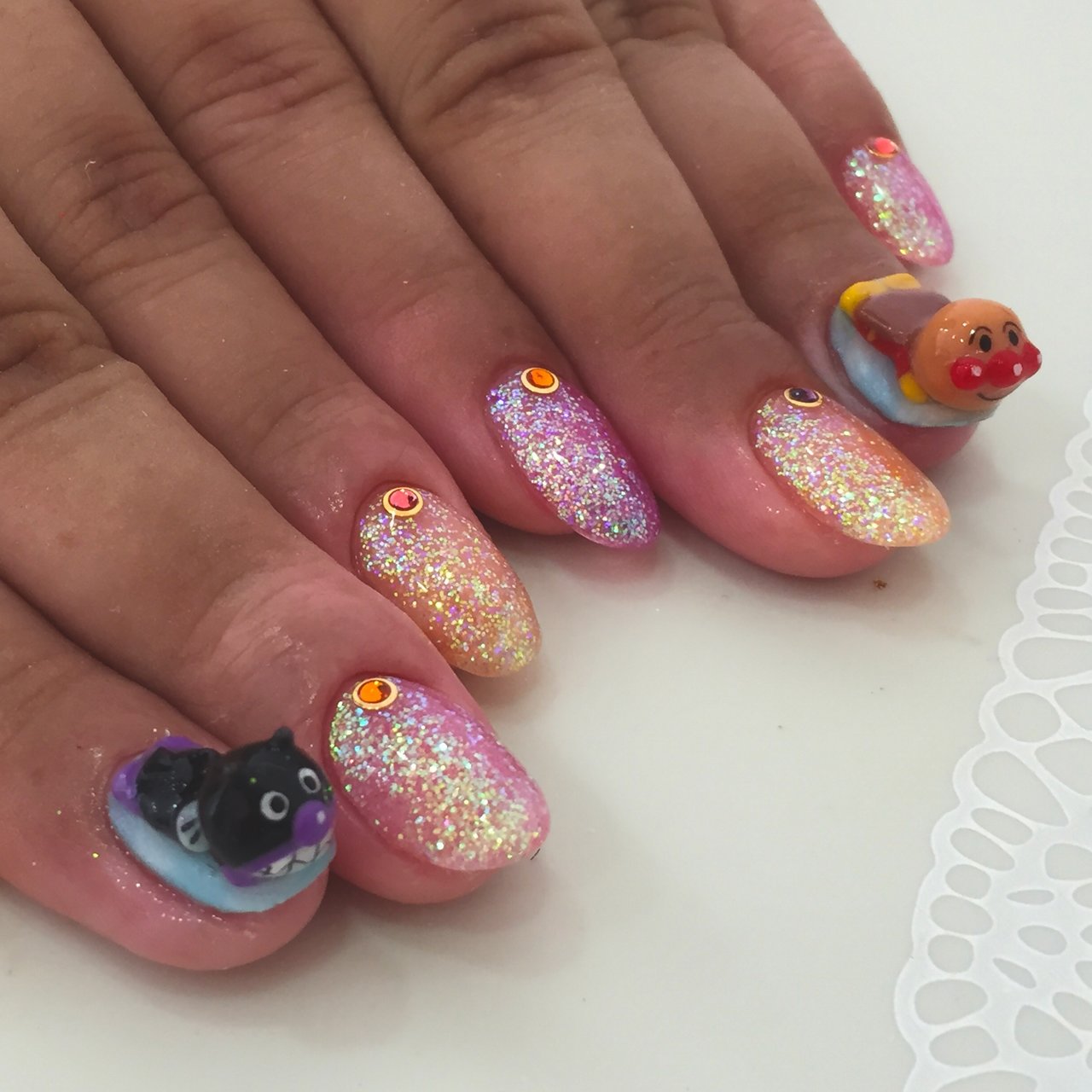 オールシーズン ハンド ラメ キャラクター 3d あーちゃんのネイルデザイン No ネイルブック