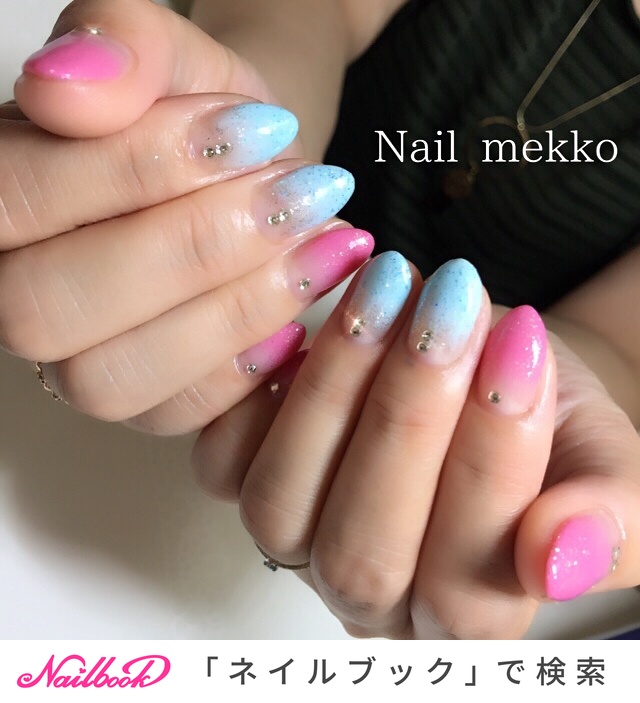 グラデーション/ビジュー/ラメ/大人/ピンク - Nail mekkoのネイル