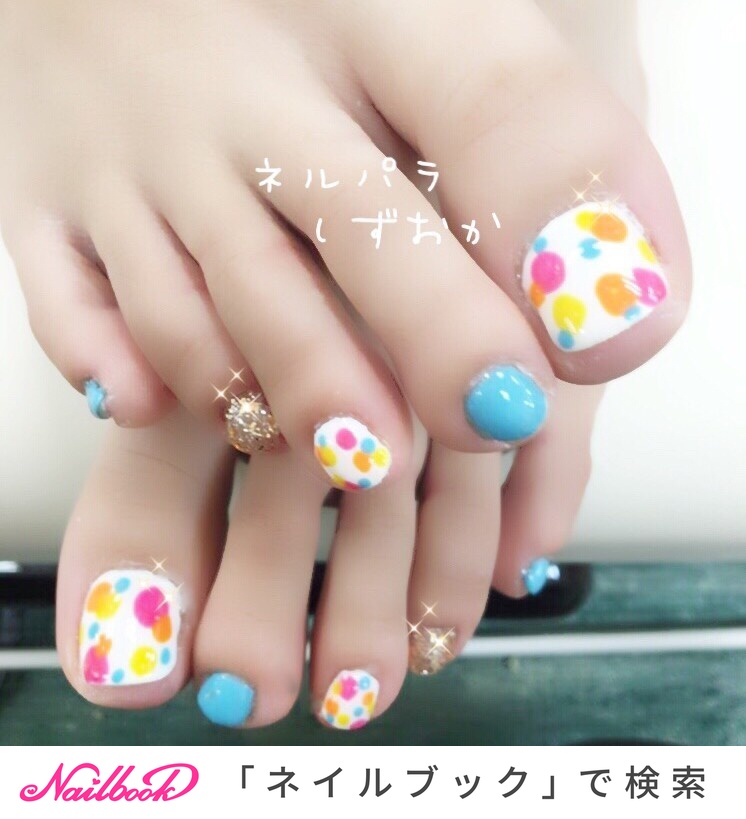 夏 海 フット ドット カラフル ネルパラ静岡イトーヨーカドー店のネイルデザイン No ネイルブック