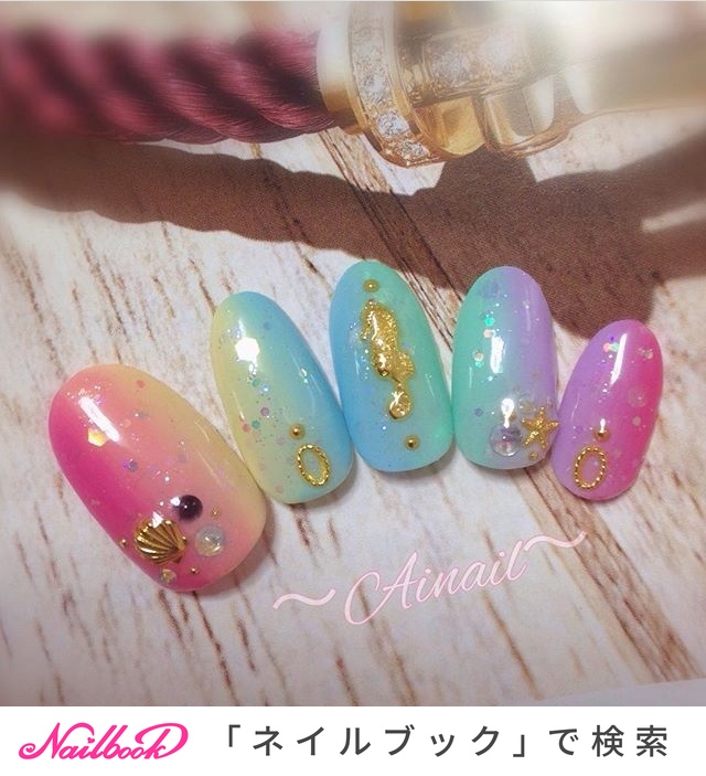 人気順｜シェル(貝殻)/#タツノオトシゴのネイルデザイン｜ネイルブック