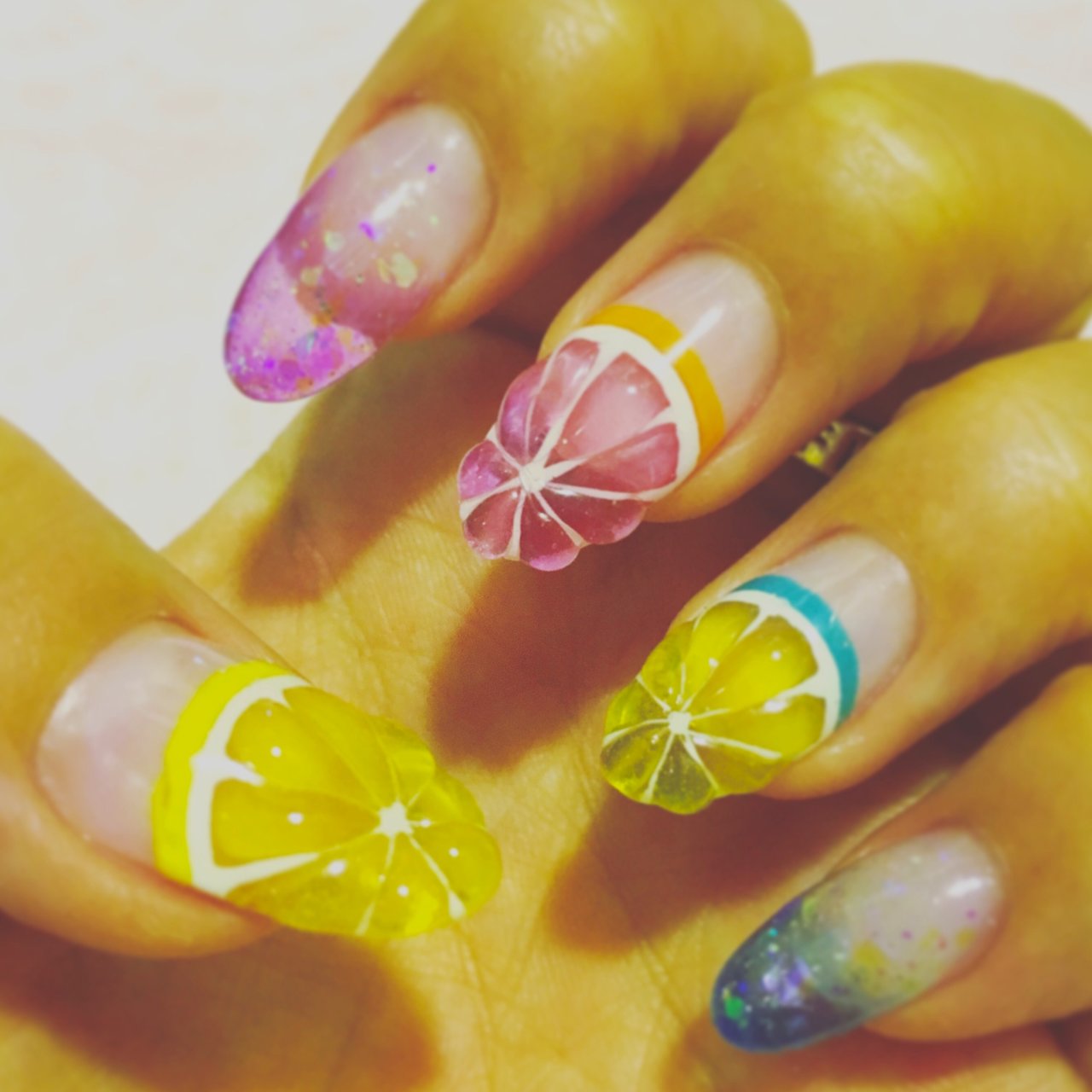 夏 海 ハンド シースルー フルーツ Ty409のネイルデザイン No ネイルブック