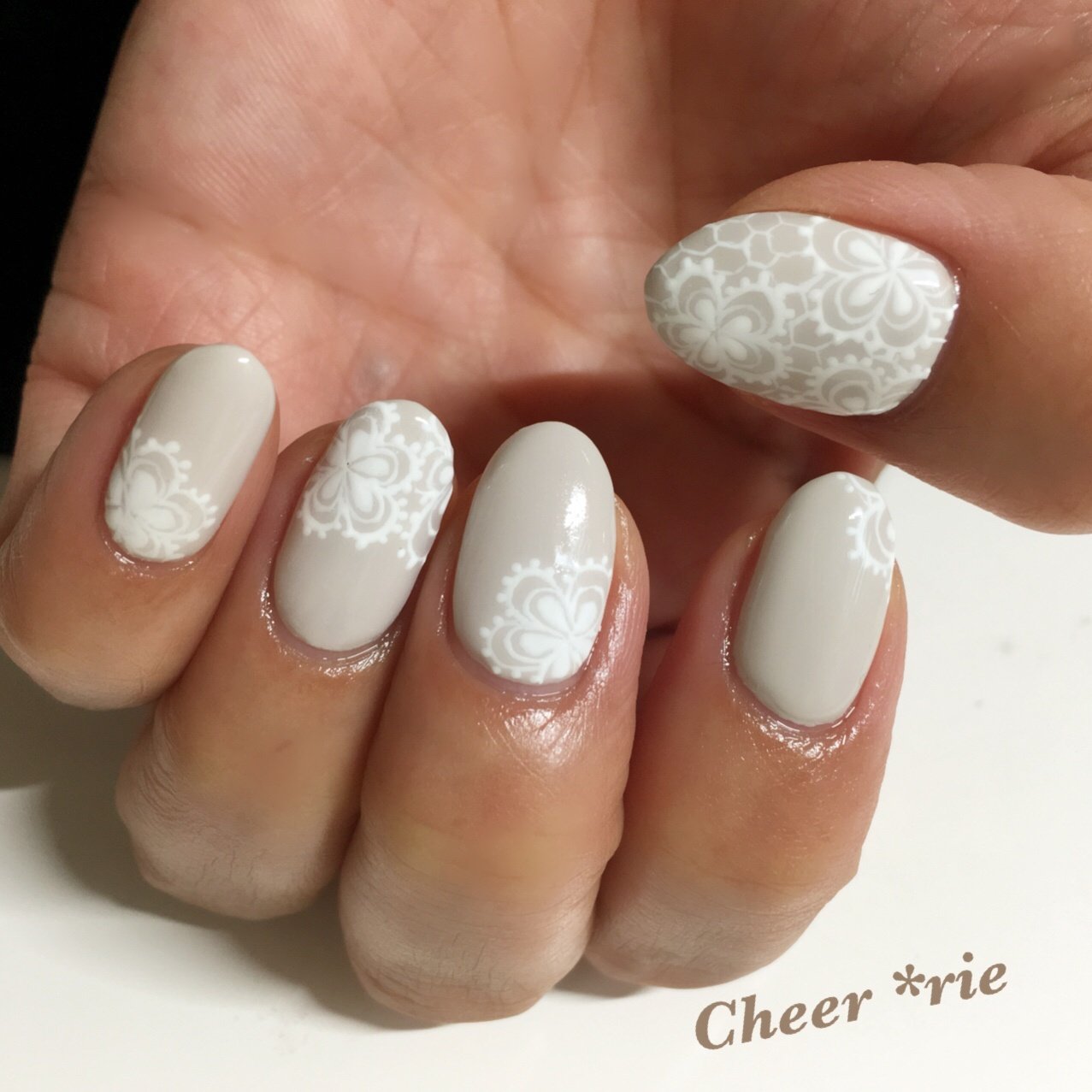 レース グレー Private Nail Salon Cheer Rie チアリー のネイルデザイン No ネイルブック