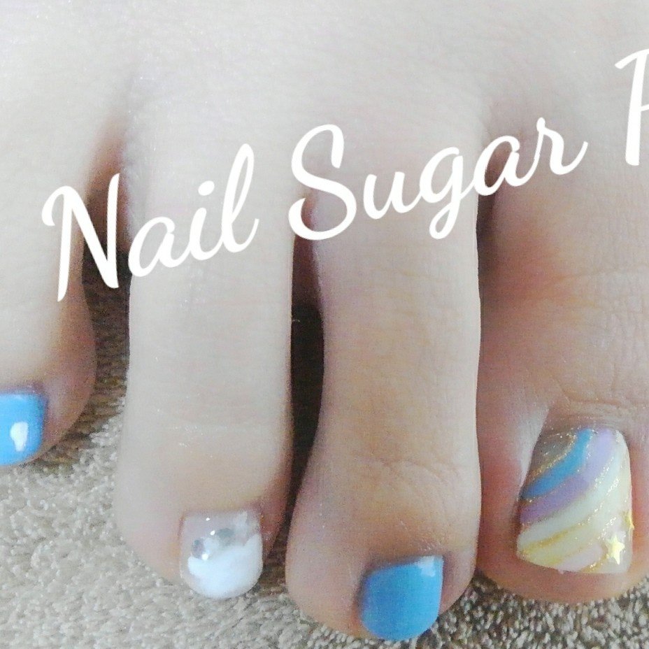 夏 海 浴衣 フット Nail Sugar Party ﾈｲﾙｼｭｶﾞｰﾊﾟｰﾃｨ のネイルデザイン No ネイルブック