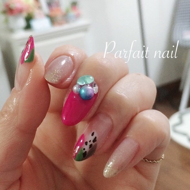 旅行 リゾート デート 女子会 ピンク 八戸市parfaitnailのネイル