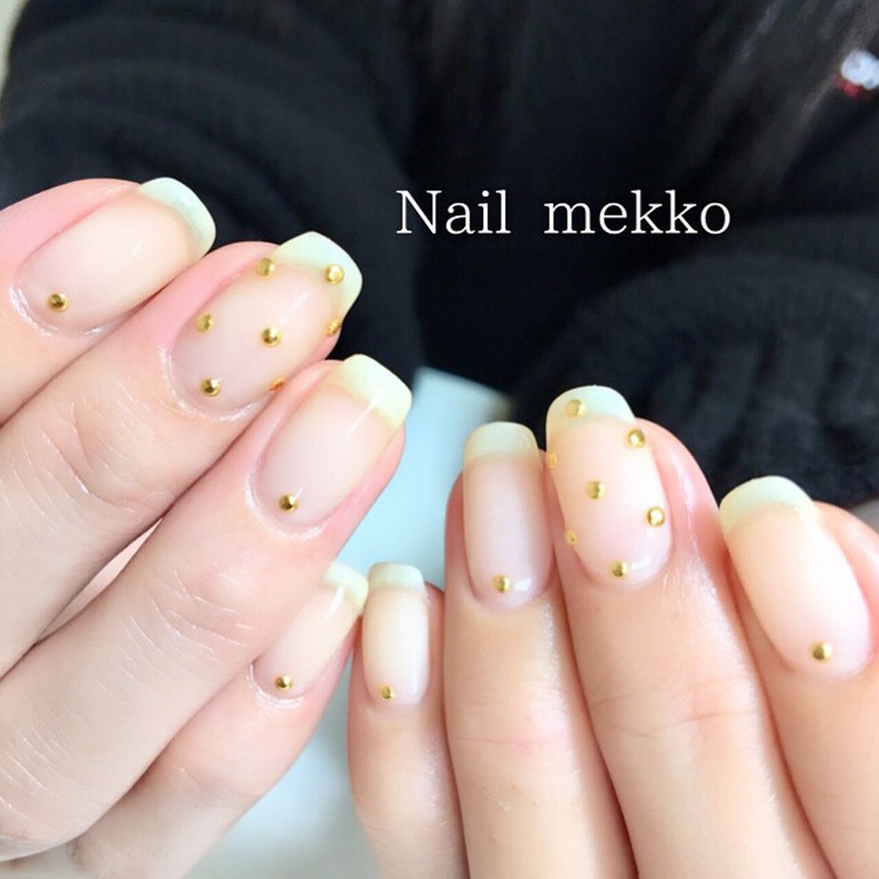 シンプル シースルー ドット クリア ゴールド Nail Mekkoのネイルデザイン No ネイルブック