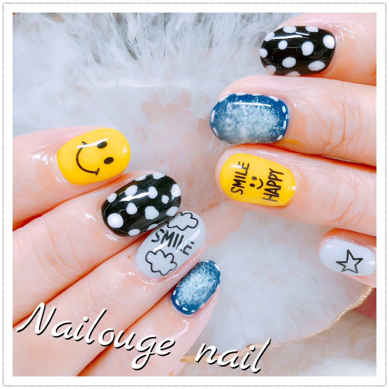 春 夏 ハンド キャラクター デニム Nailsalon Nailougeのネイルデザイン No ネイルブック