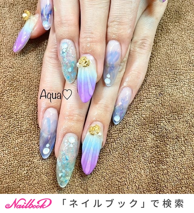 夏/デート/女子会/ハンド/シェル - Aqua NailSchool&NailSalon◇Hiroko