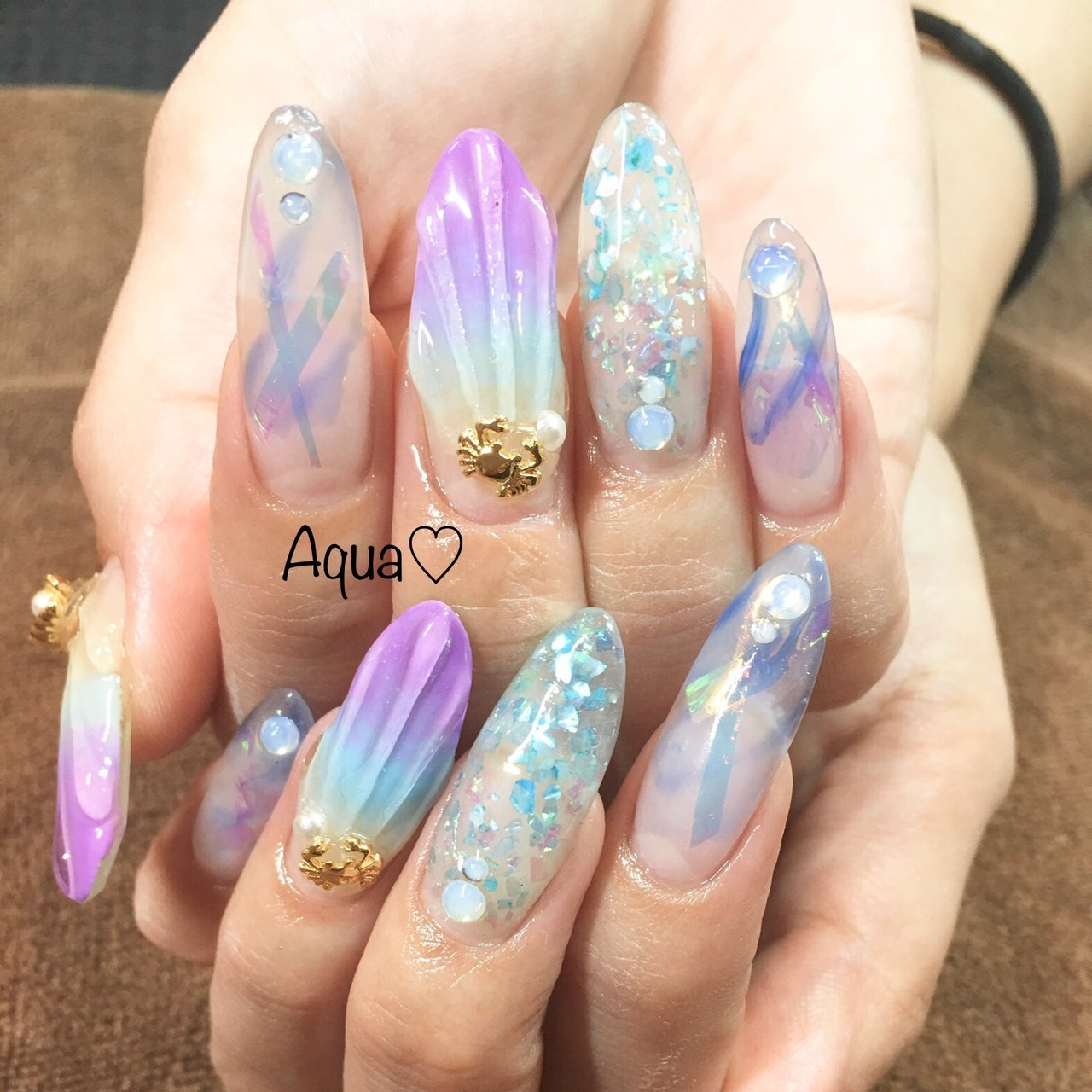 夏/デート/女子会/ハンド/シェル - Aqua NailSchool&NailSalon◇Hiroko