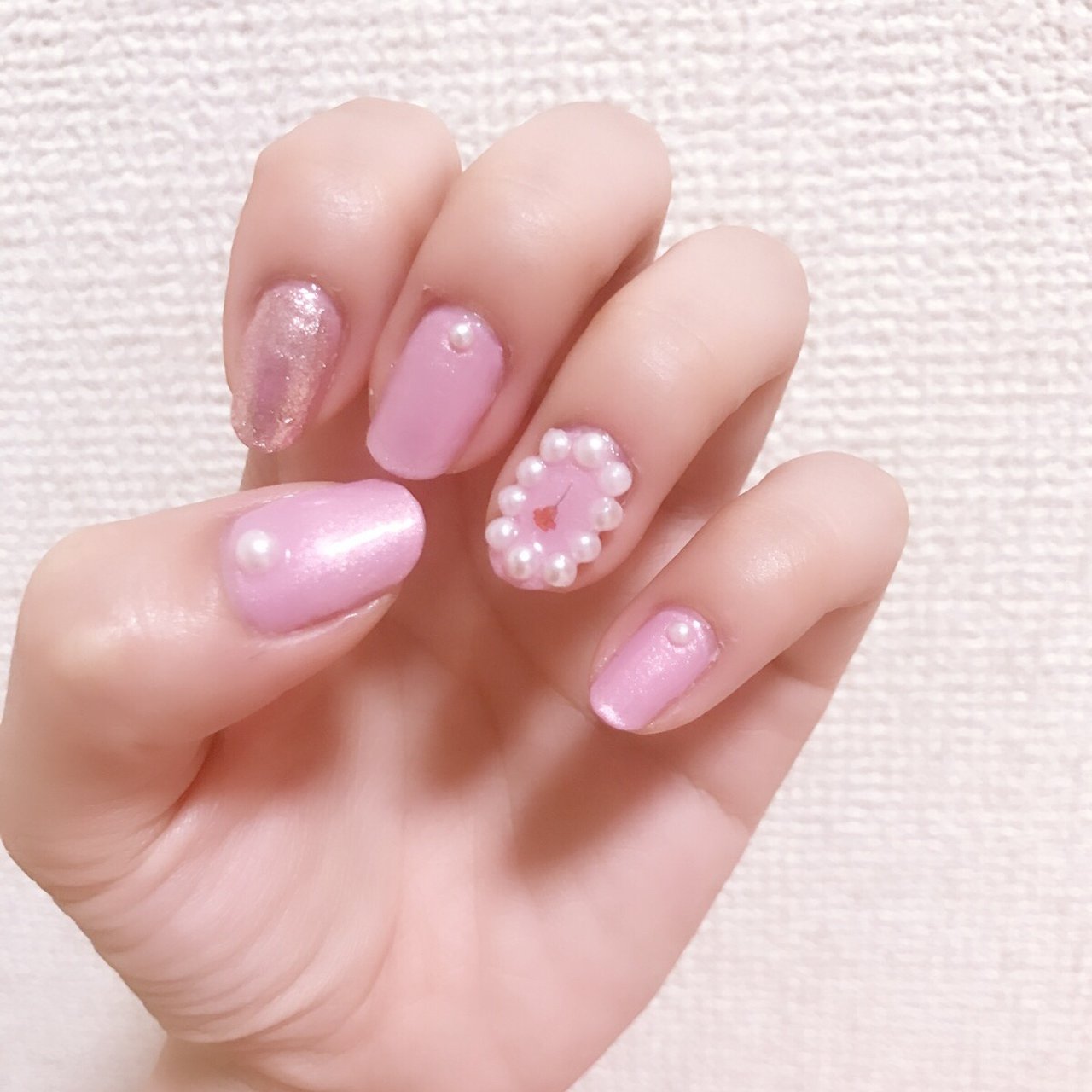 ハンド シンプル ミディアム ピンク ジェルネイル Shion55のネイルデザイン No ネイルブック