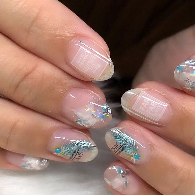夏 ハンド ラメ ターコイズ ジェル みゆきのネイルデザイン No ネイルブック