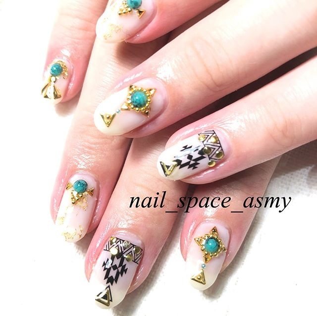 夏 海 リゾート ハンド エスニック Nail Space Asmyのネイルデザイン No 3268691 ネイルブック