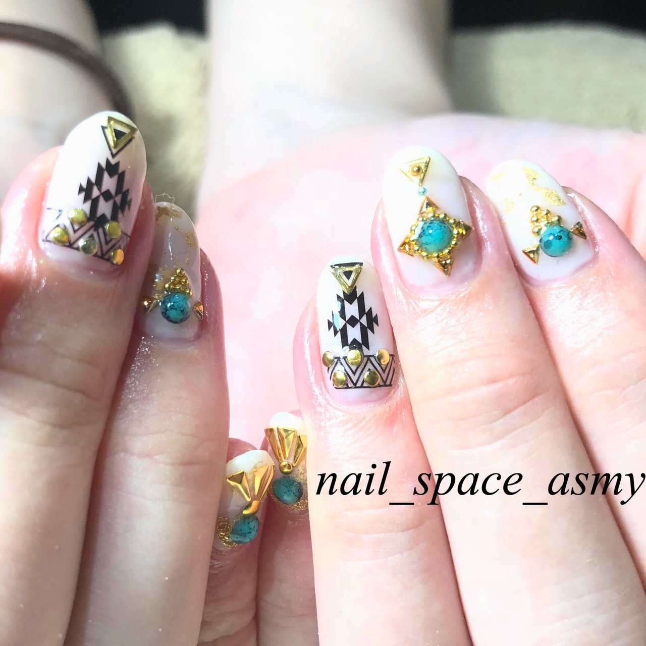 夏 海 リゾート ハンド エスニック Nail Space Asmyのネイルデザイン No 3268691 ネイルブック