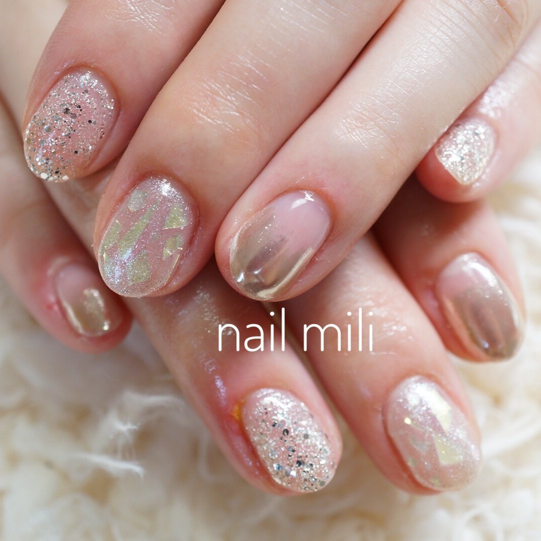 夏 海 リゾート ハンド ラメ Nail Miliのネイルデザイン No ネイルブック