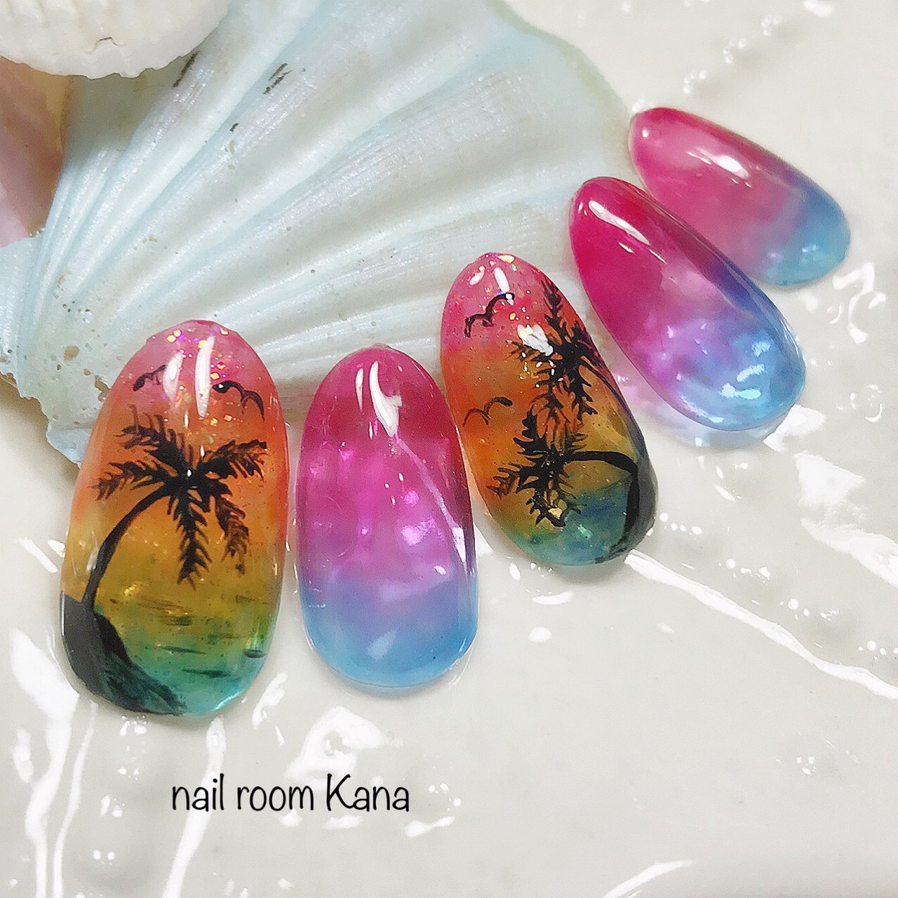 夏 旅行 海 リゾート ハンド Nail Room Kanaのネイルデザイン No ネイルブック