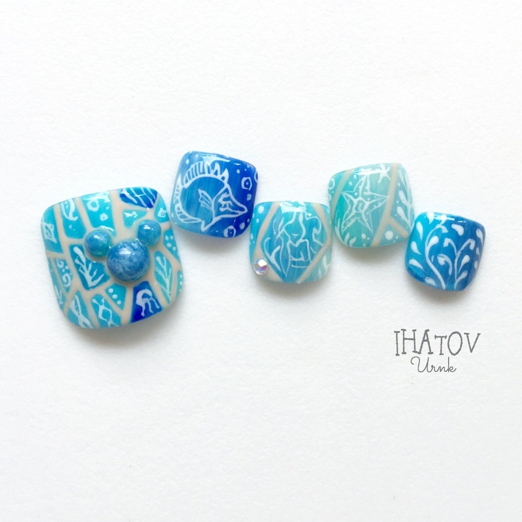 夏 旅行 リゾート デート フット Ihatov Nailarts のネイルデザイン No ネイルブック