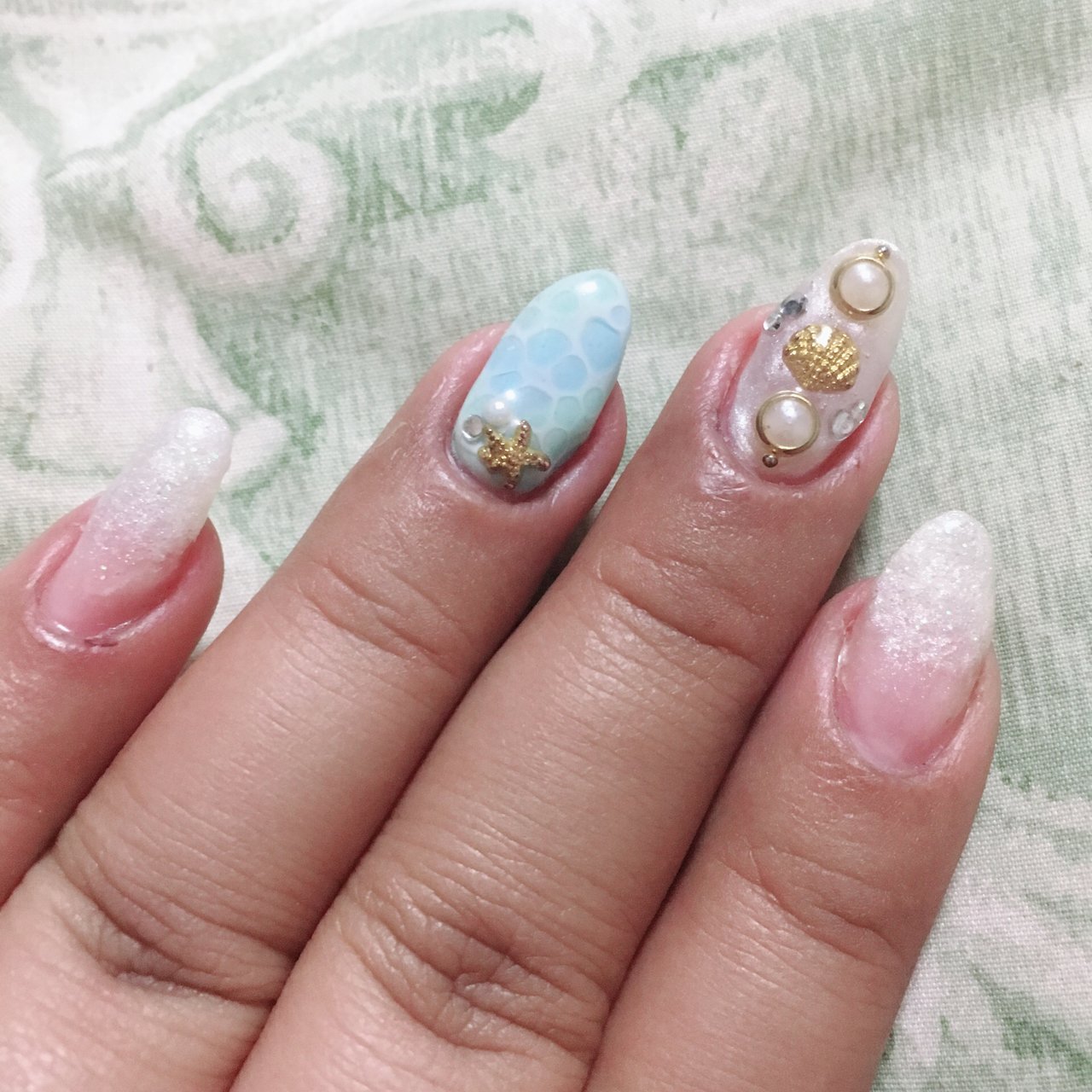 夏/海/リゾート/ハンド/グラデーション - Mちゃんのネイルデザイン[No