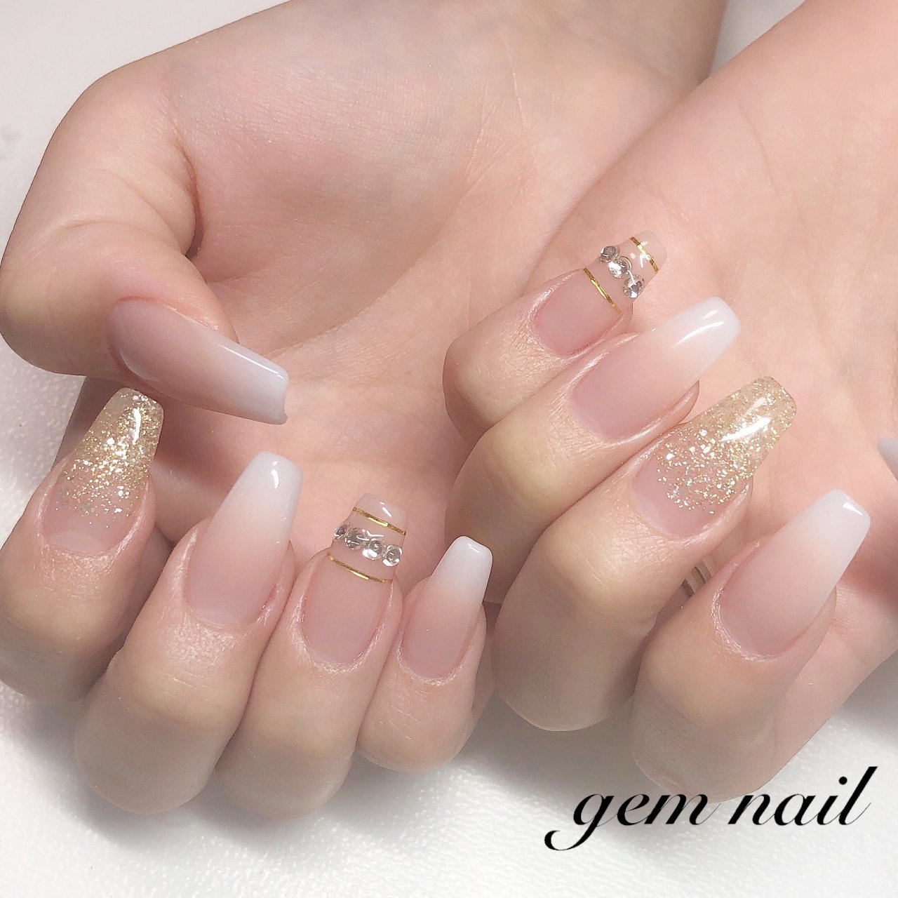 オールシーズン オフィス デート 女子会 ハンド Gem Nail24のネイルデザイン No ネイルブック