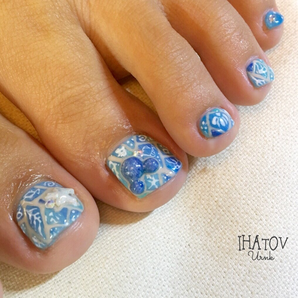 夏 旅行 海 リゾート フット Ihatov Nailarts のネイルデザイン No ネイルブック