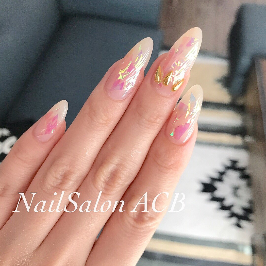 ハンド シンプル ホログラム シースルー ロング Nail Salon Acbのネイルデザイン No ネイルブック