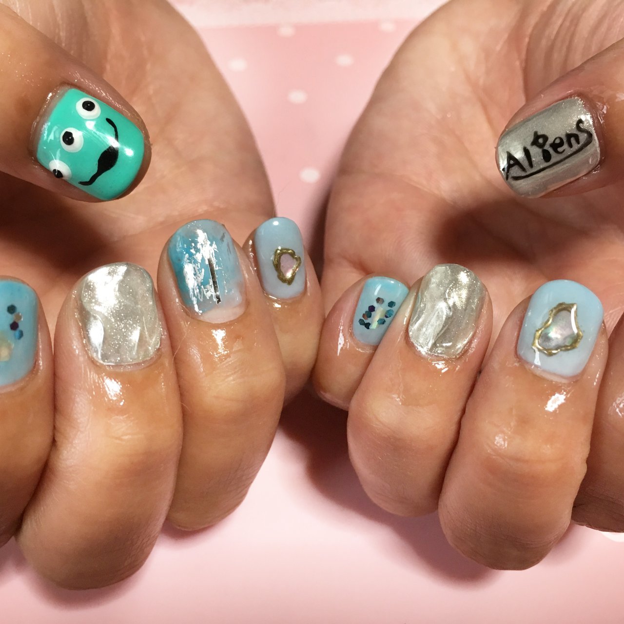 夏 梅雨 海 リゾート 変形フレンチ ココのネイルデザイン No 329 ネイルブック