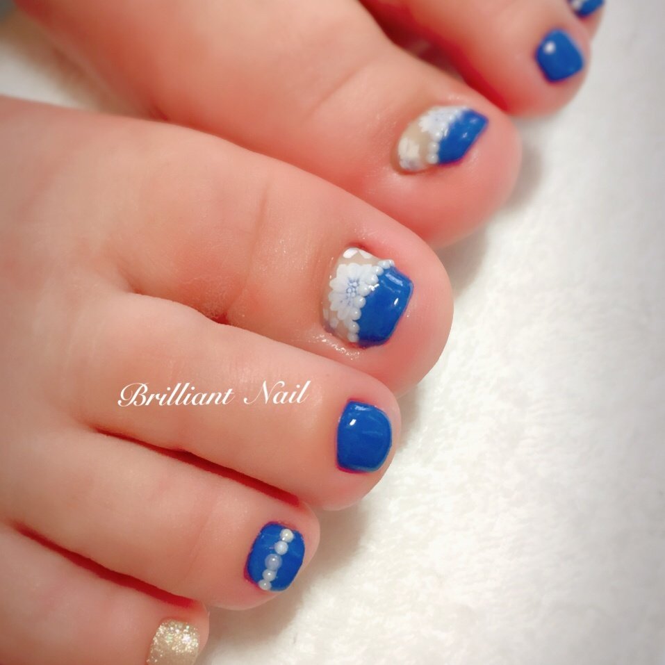 夏 旅行 海 浴衣 フット Brilliantnailのネイルデザイン No ネイルブック