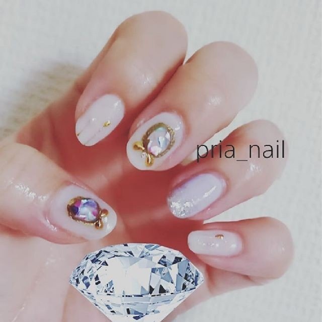 夏 ハンド ホワイト パープル セルフネイル Pria Nailのネイルデザイン No ネイルブック