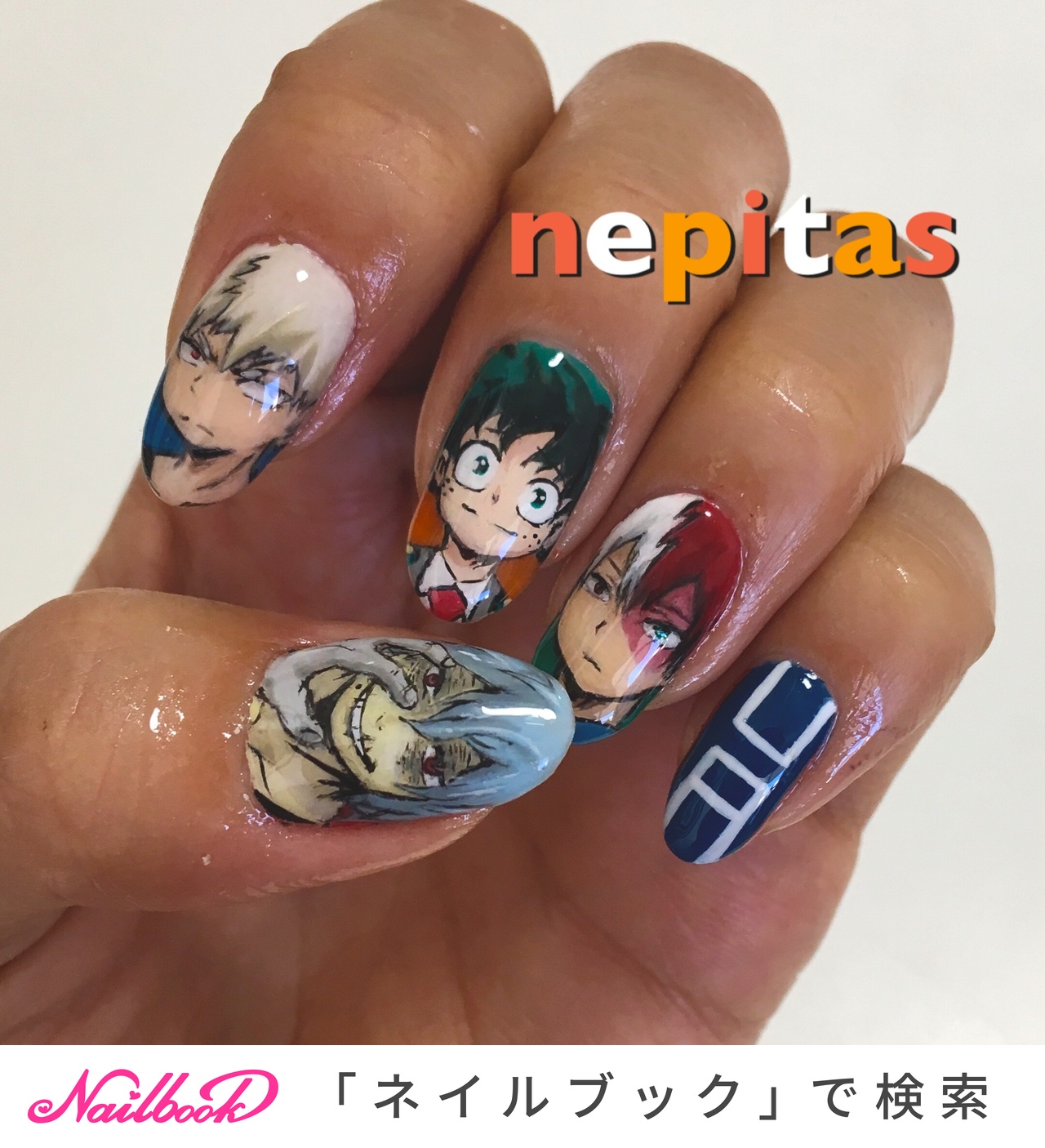 ハンド 痛ネイル キャラクター ミディアム カラフル Nepitasのネイルデザイン No ネイルブック
