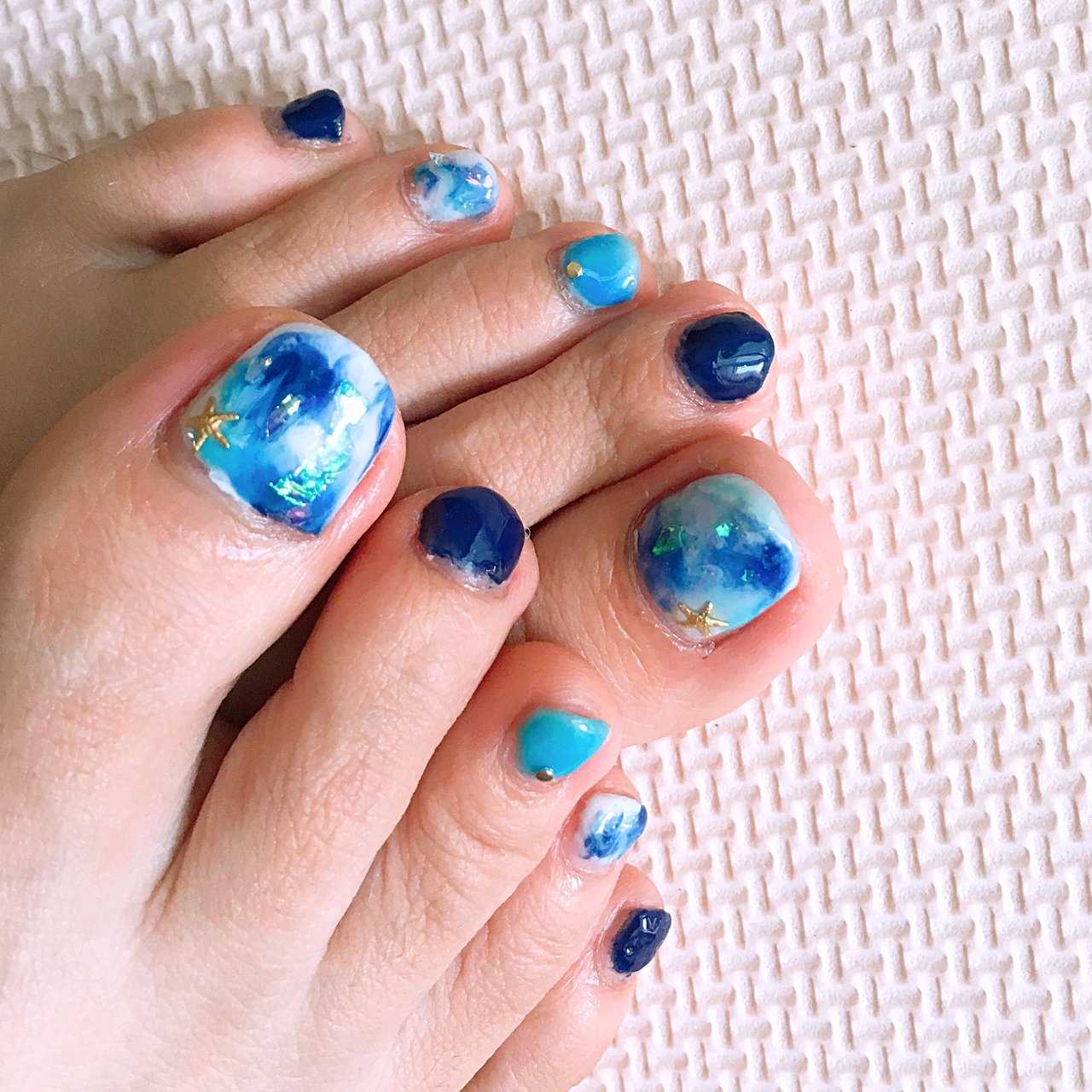 夏 フット セルフネイル Piyopiのネイルデザイン No ネイルブック